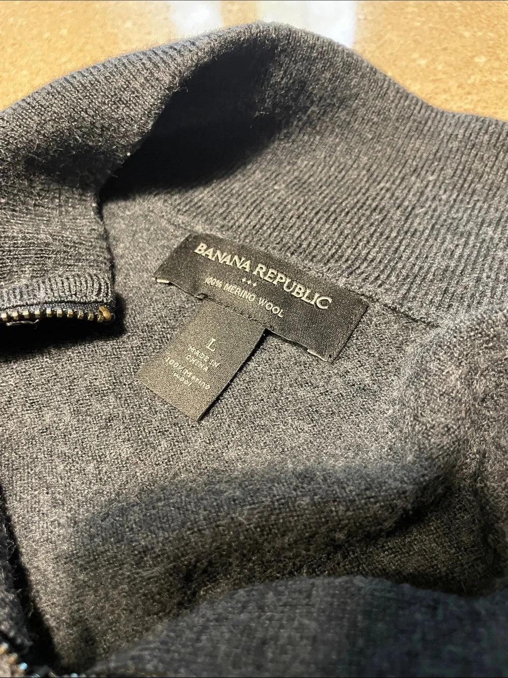 Banana Republic Men's Dark Gray Half-Zip Sweater